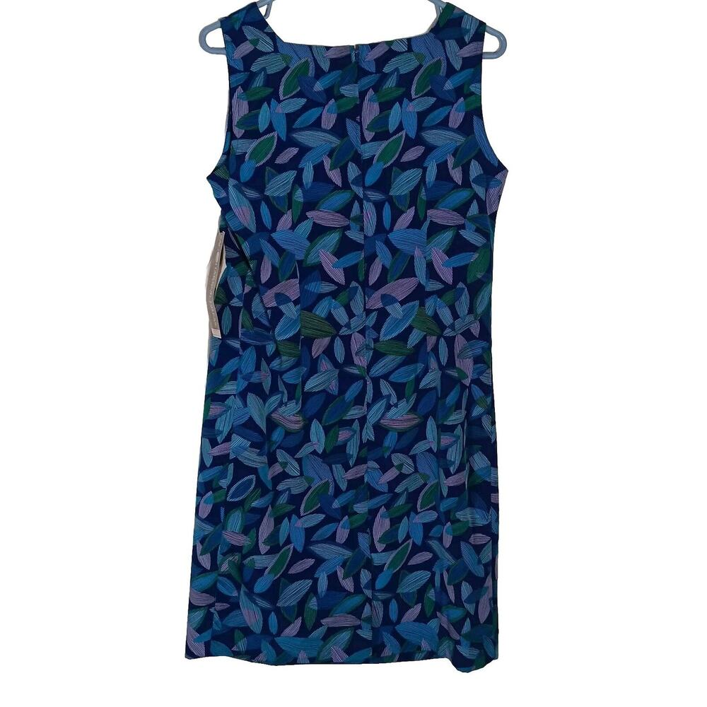 NWT Sag Harbor Shift Dress Sleeveless Petite Print Blue Green Career Size 10P
